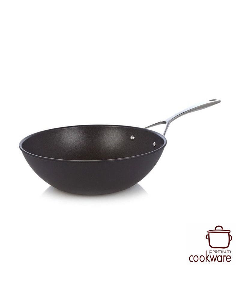 Demeyere Alu Pro Duraslide titanium wokpan 30 cm - vlakke bodem