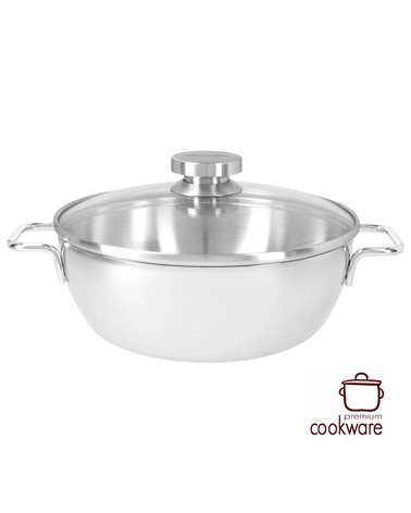 sudderpot met glazen deksel 28 cm - Apollo 7