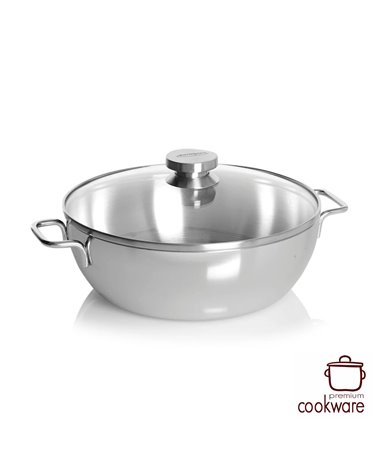 sudderpot met glazen deksel 28 cm
