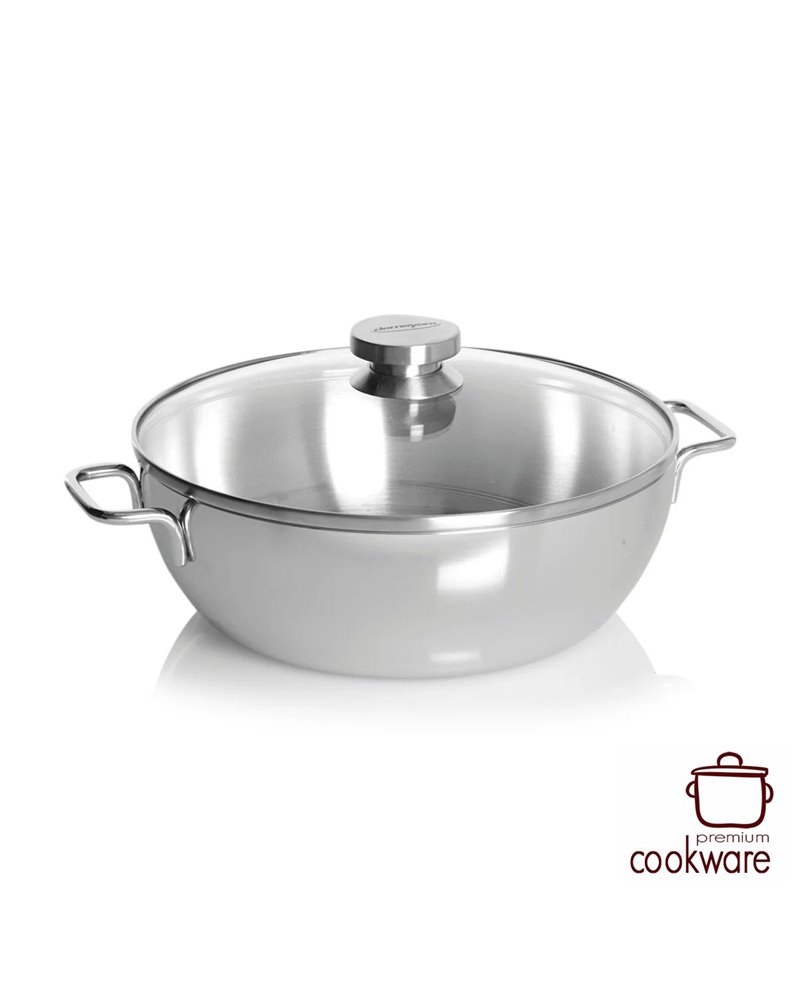 sudderpot met glazen deksel 28 cm