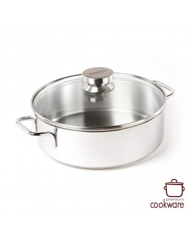 lage kookpot 24 cm - met glazen deksel - Apollo 7