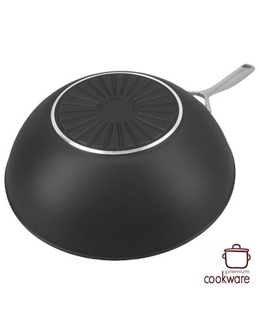 Demeyere Alu Pro Duraslide titanium wokpan 30 cm - vlakke bodem