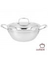 Conische sudderpot met dubbelwandig deksel 24 cm