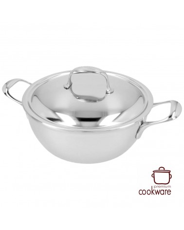 Conische sudderpot met dubbelwandig deksel 24 cm